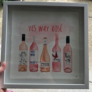 White frame “no way rose” wall decor
